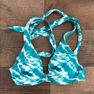 Shade & Shore Teal and White Bikini Top